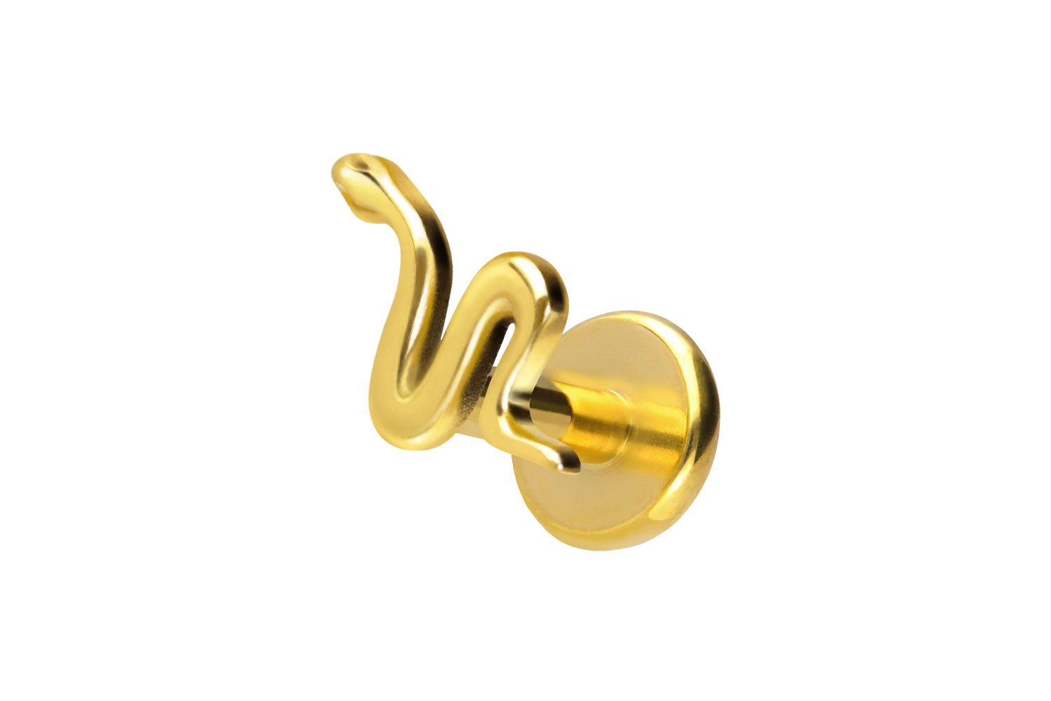 Titan Labret Piercing mit Push Fit SCHLANGE